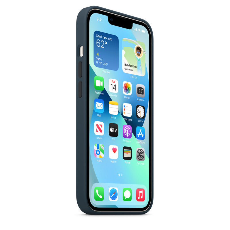 Coque en silicone pour iPhone 13 avec MagSafe – Bleu abysse