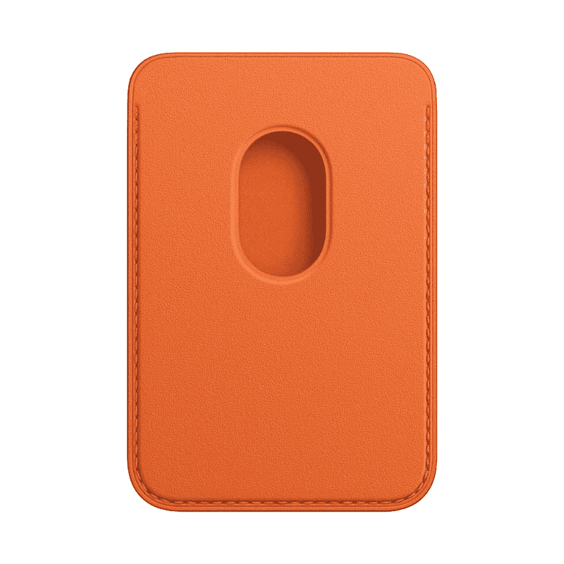 Portefeuille en cuir pour iPhone avec MagSafe - Orange