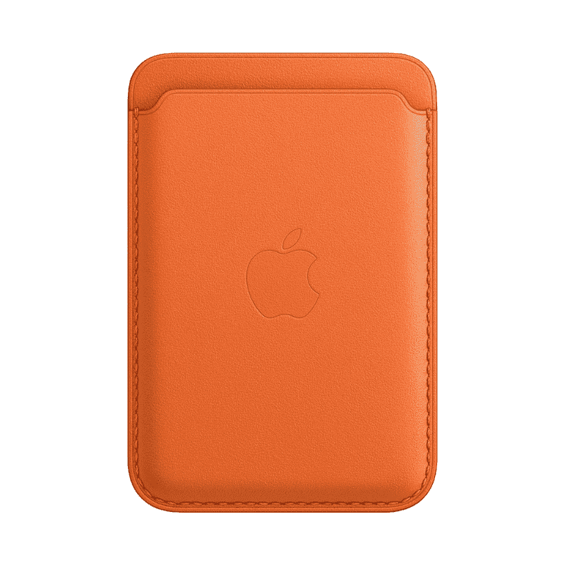 Portefeuille en cuir pour iPhone avec MagSafe - Orange