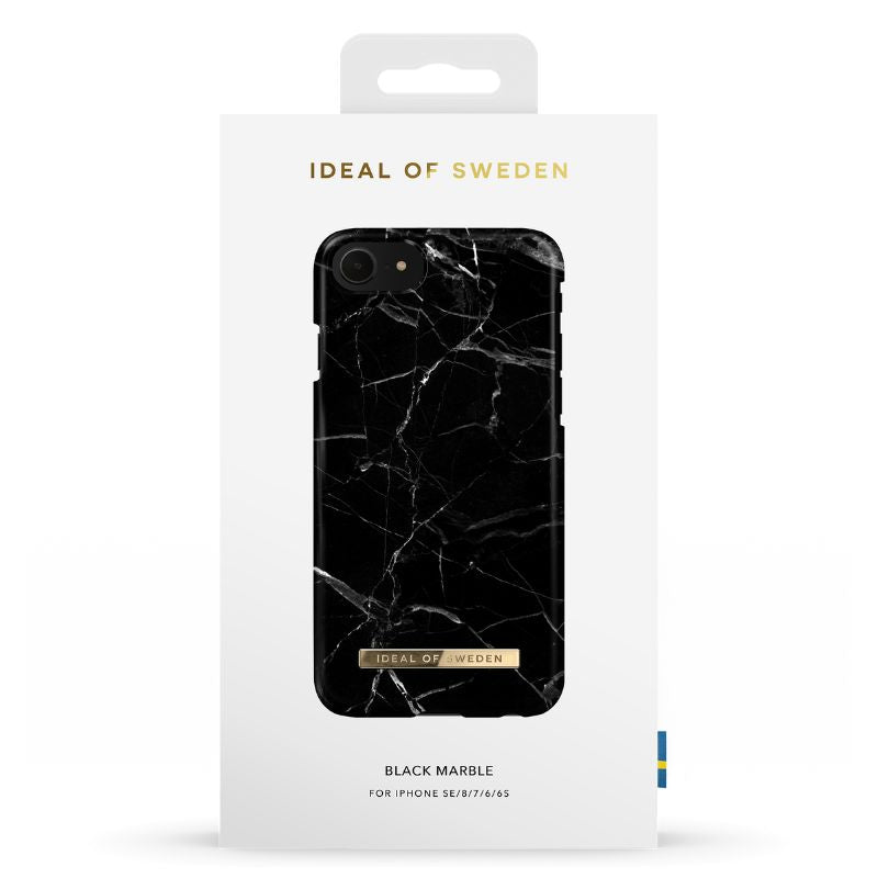 Coque tendance en marbre Ideal of Sweden pour iPhone SE/8/7/6/6s - Marbre noir