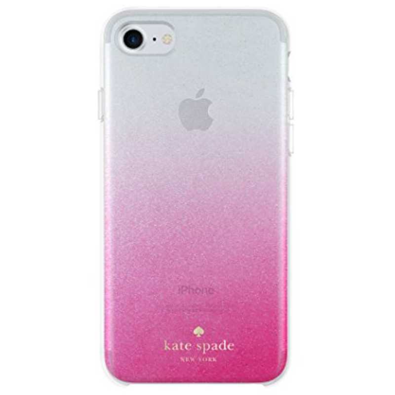 Étui rigide Kate Spade New York pour Apple iPhone 7/8/SE - Rose ombré/Paillettes argentées