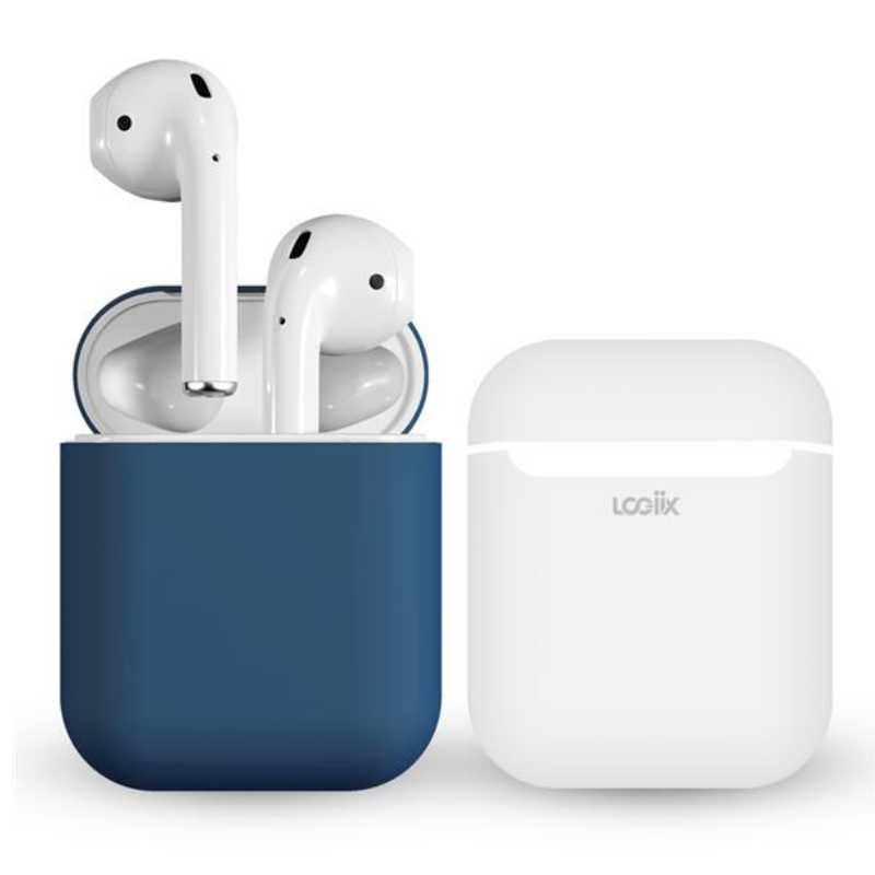 LOGiiX Peels for Apple AirPods 1/2 - Navy & White