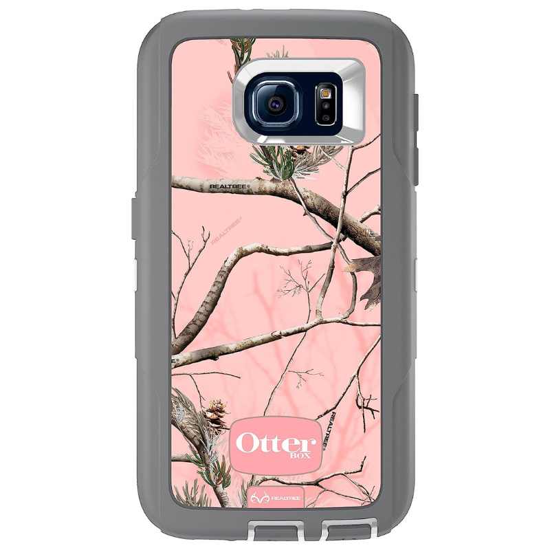 OtterBox DEFENDER SERIES pour Samsung Galaxy S6 Rose (Blanc/Gris métallisé avec camouflage AP rose)