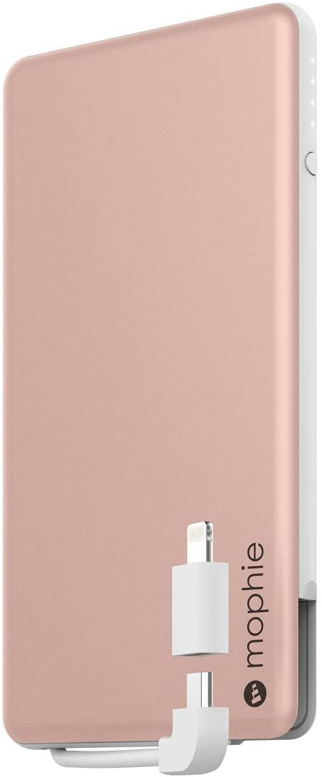 Mophie powerstation Plus Mini External Battery with Built in switch-tip cable (4,000mAh) - Pink