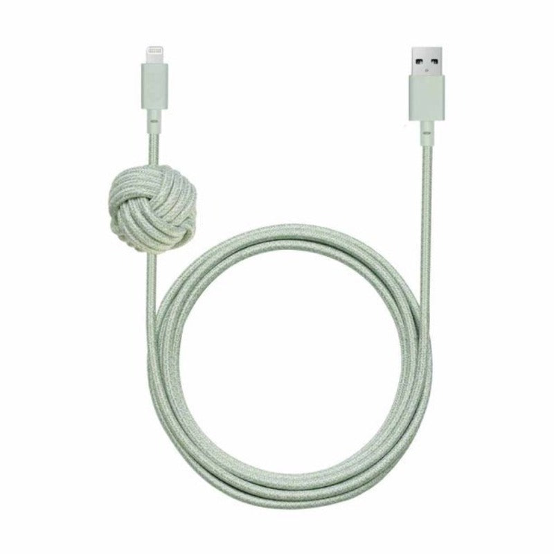 Native Union 10-Feet With Weighted Knot Night Charge/Sync Lightning Cable - Sage