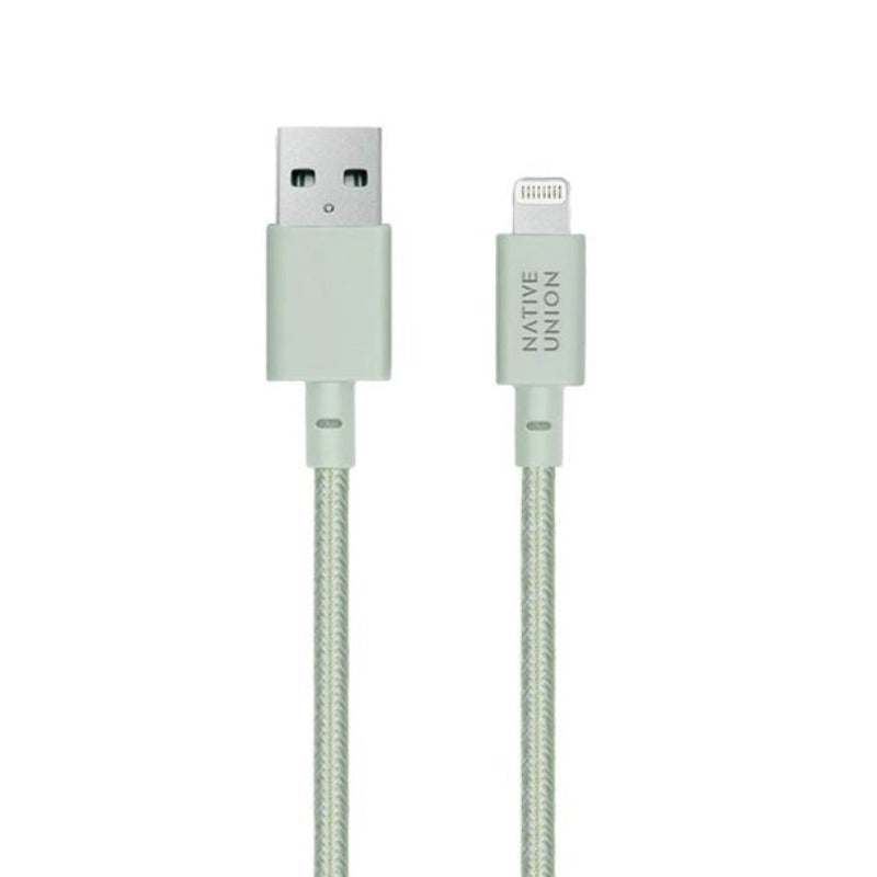 Native Union 10-Feet With Weighted Knot Night Charge/Sync Lightning Cable - Sage