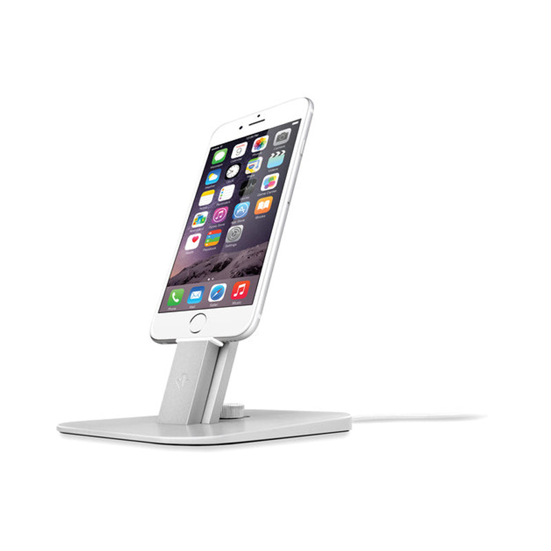 Twelve South HiRise para iPhone/ iPad Mini, soporte de carga ajustable, plateado