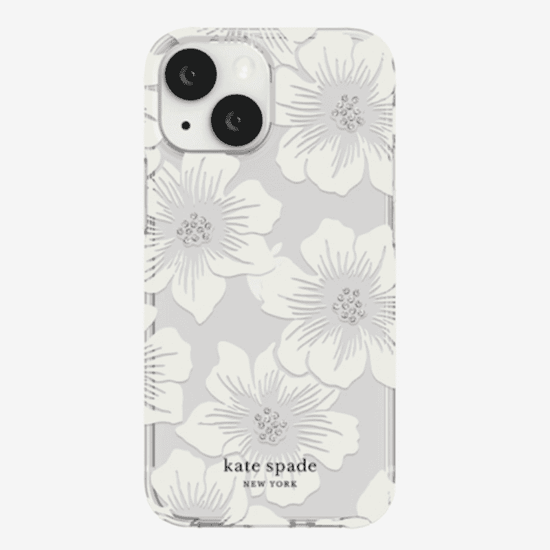 Estuche rígido protector Kate Spade para iPhone 13 - Hollyhock Floral