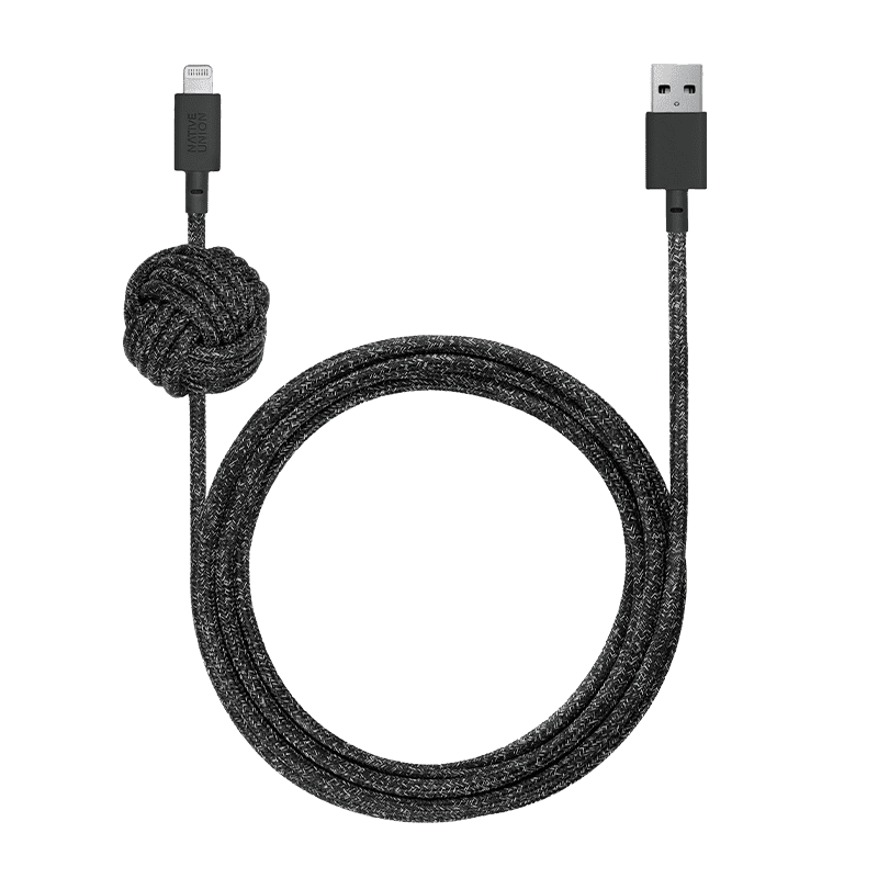 Native Union 10-Feet With Weighted Knot Night Charge/Sync Lightning Cable - Cosmos