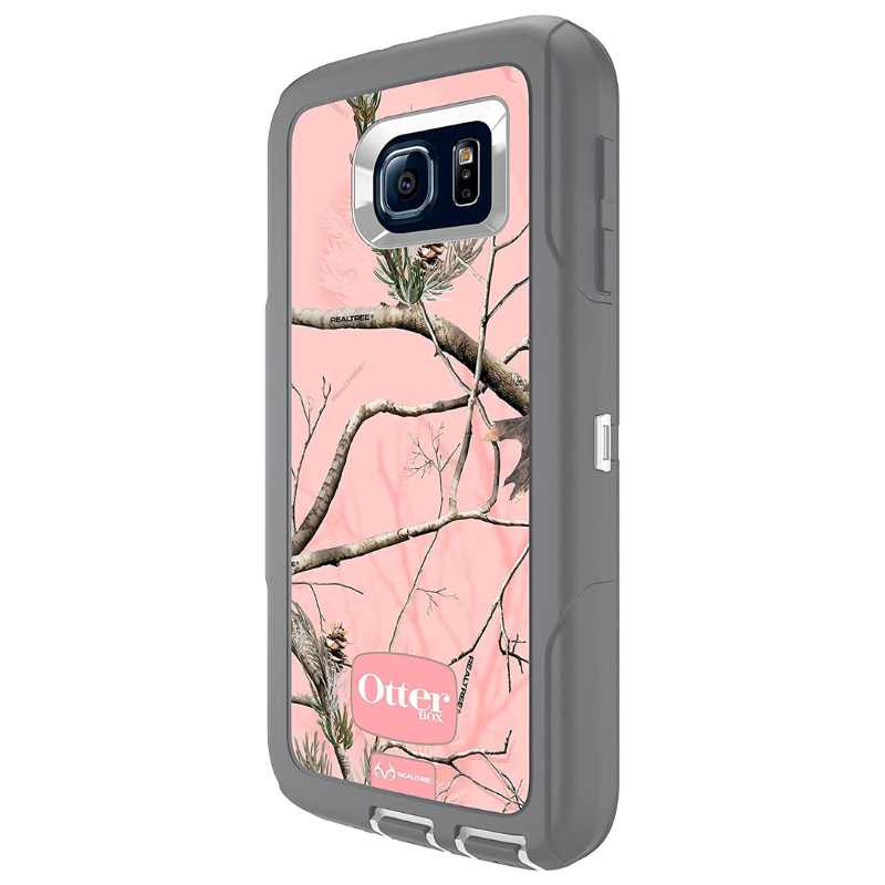 OtterBox DEFENDER SERIES para Samsung Galaxy S6 Pink (Blanco/Gris bronce con camuflaje AP rosa)