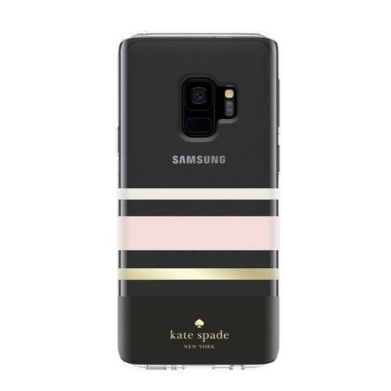 Kate Spade New York Flexible Hardshell Case for Galaxy S9 - Charlotte Stripe Black