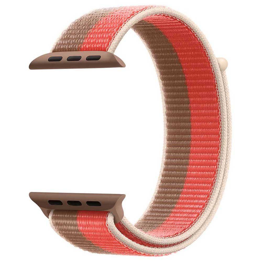 Véritable bracelet Apple Watch Sport| Jonc tressé Loop 45 mm femme - Rose Pomelo/Tan